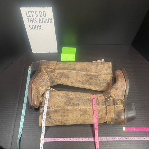 BRAND NEW FRYE CHOCOLATE DISTRESSED TALL HARNESS BOOT 5.5M PRICE FIRM - Picture 7 of 12